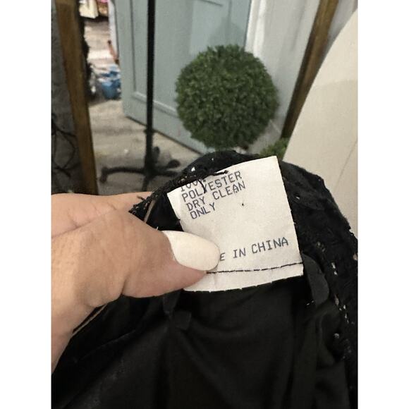 Tadashi Shoji Dress Black Lace Bodycon One Shoulder Size 4 Evening Gown - Picture 10 of 12